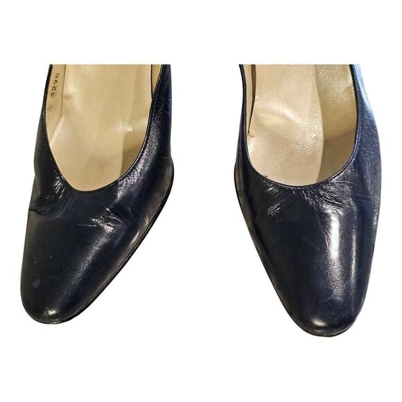 Vintage Charles Jourdan Navy Blue Heels 7 - Picture 9 of 10